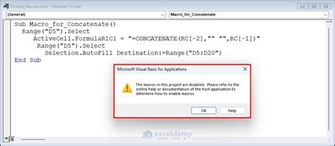 macros in this project are disabled.